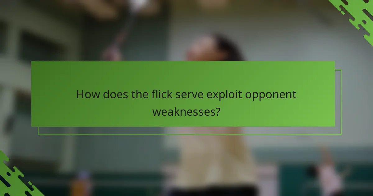 How does the flick serve exploit opponent weaknesses?